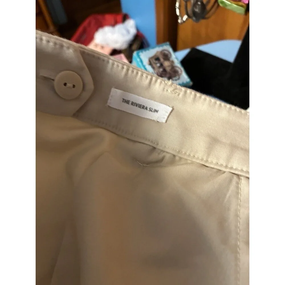 LOFT Riviera Womens 16 Flat Front Slim Fit Stretch Pants Cropped - Picture 6 of 9